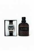 COMBO VALENTINO ROCKSTUND NOIR + Cartier Santos 100 Chronograph